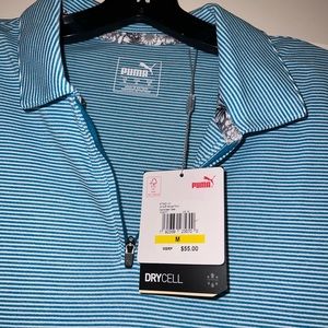 Soft striped polo size M - purchased for golf, never worn! Teal - tag still on!